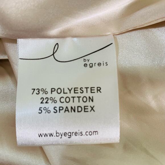 By Egreis Sz XS 2-Piece Suit Pants w/ Double Breasted Blazer Cream Blue Striped - Picture 13 of 13